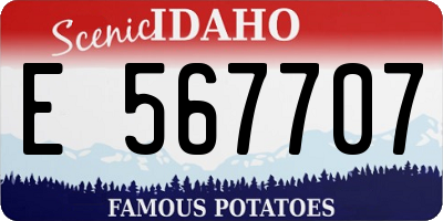ID license plate E567707