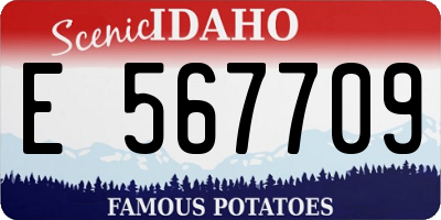 ID license plate E567709