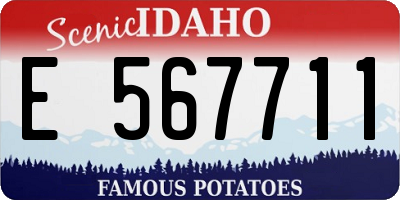 ID license plate E567711