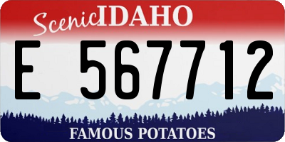 ID license plate E567712