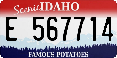 ID license plate E567714