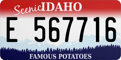 ID license plate E567716