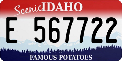 ID license plate E567722