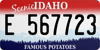 ID license plate E567723