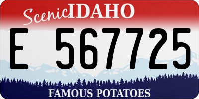 ID license plate E567725