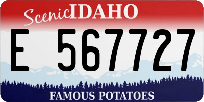 ID license plate E567727