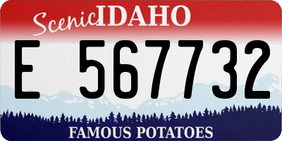 ID license plate E567732