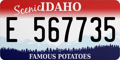 ID license plate E567735