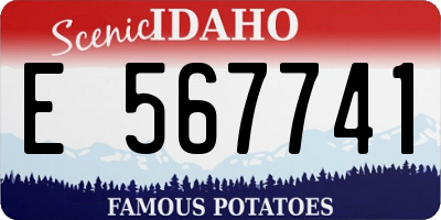 ID license plate E567741