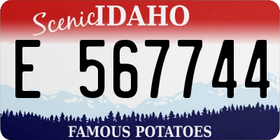 ID license plate E567744