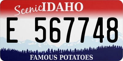 ID license plate E567748