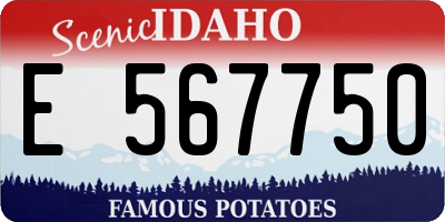 ID license plate E567750