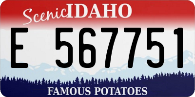 ID license plate E567751