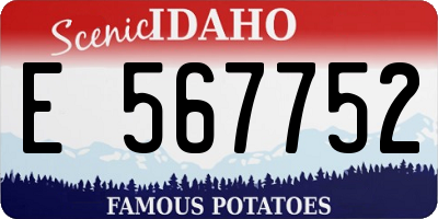 ID license plate E567752