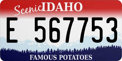 ID license plate E567753