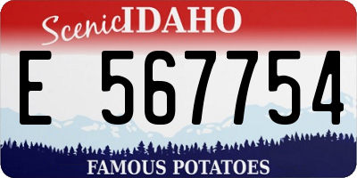 ID license plate E567754