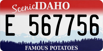 ID license plate E567756