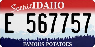 ID license plate E567757