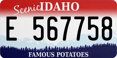 ID license plate E567758