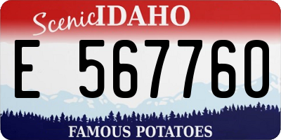 ID license plate E567760