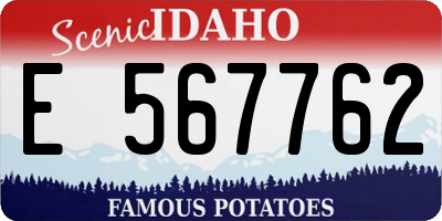 ID license plate E567762