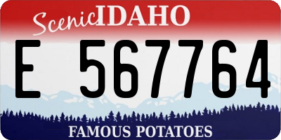 ID license plate E567764