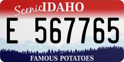 ID license plate E567765