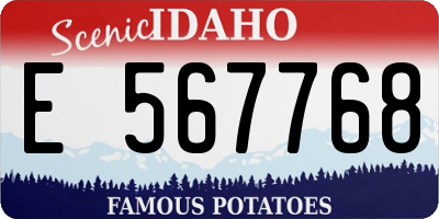 ID license plate E567768