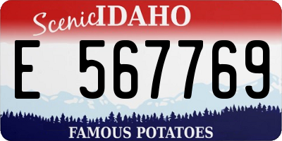 ID license plate E567769
