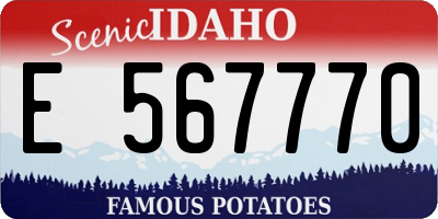 ID license plate E567770