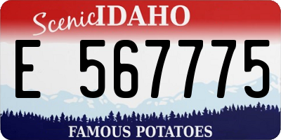 ID license plate E567775