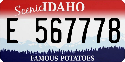ID license plate E567778