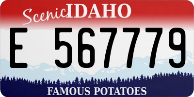 ID license plate E567779