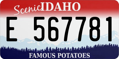 ID license plate E567781