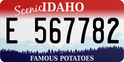 ID license plate E567782