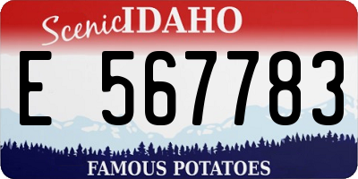 ID license plate E567783