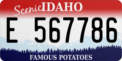ID license plate E567786