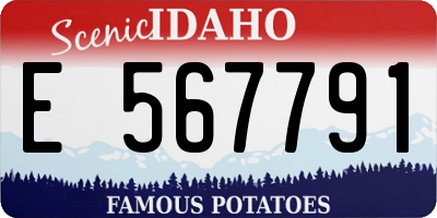 ID license plate E567791