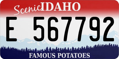 ID license plate E567792