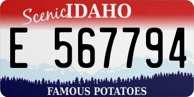 ID license plate E567794