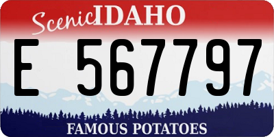 ID license plate E567797