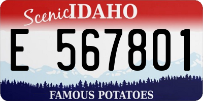 ID license plate E567801