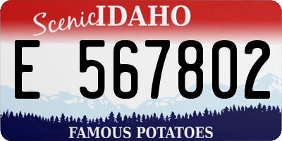 ID license plate E567802