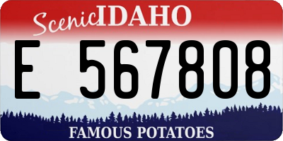 ID license plate E567808