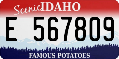 ID license plate E567809
