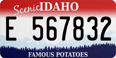 ID license plate E567832