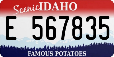 ID license plate E567835