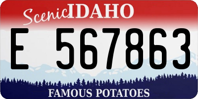 ID license plate E567863