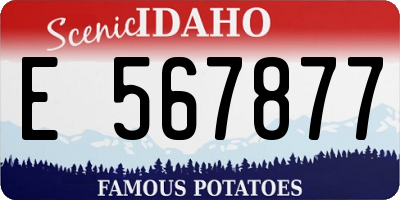 ID license plate E567877