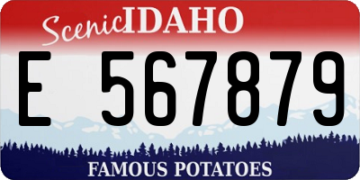 ID license plate E567879